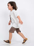 Oversized Scooby Vibes Cotton Short Set (Off-White & Brown)